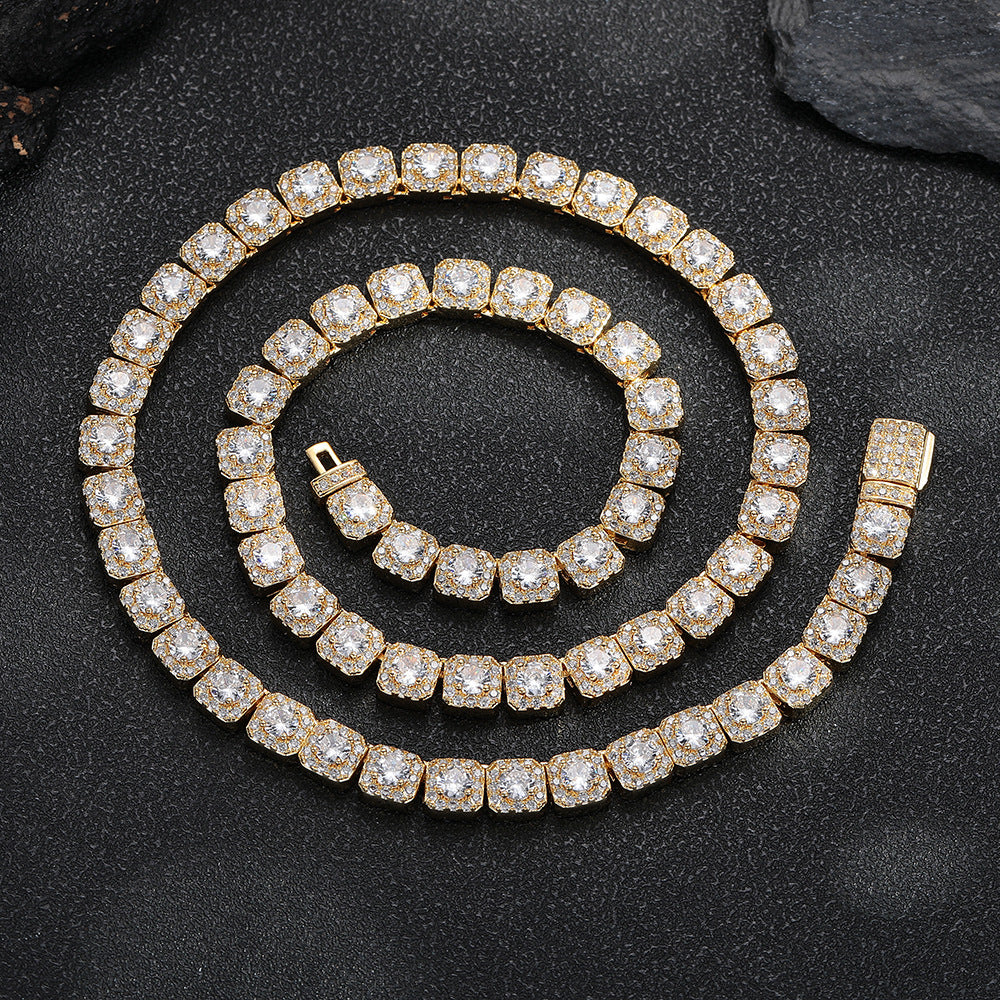 7mm Iced Out Square Link Chain Bracelet & Necklace, Hip Hop Jewelry for Men and Women product image