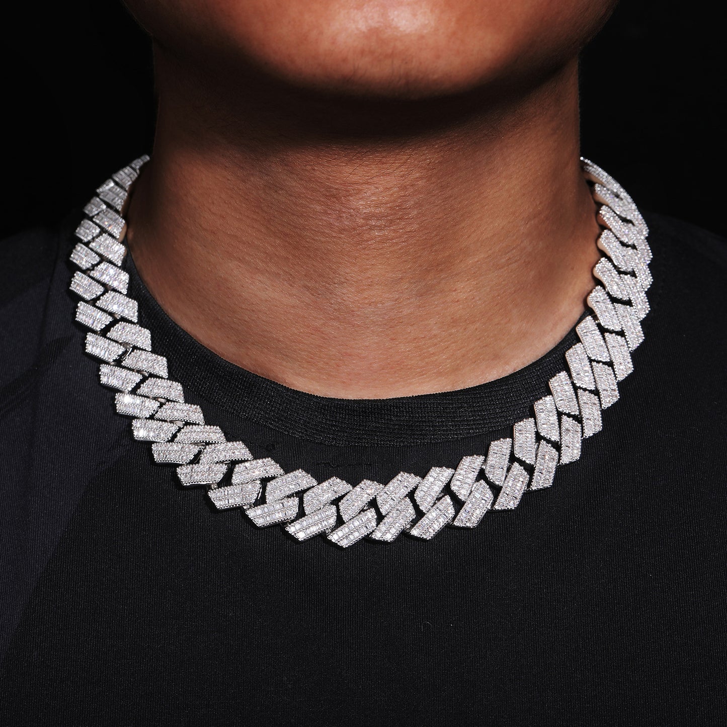 Iced Out Cuban Link Bracelet, Geometric Zircon Hip Hop Chain for Men and Women, White-Tone or Gold-Tone product image
