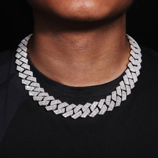 Iced Out Cuban Link Bracelet, Geometric Zircon Hip Hop Chain for Men and Women, White-Tone or Gold-Tone alternate product image