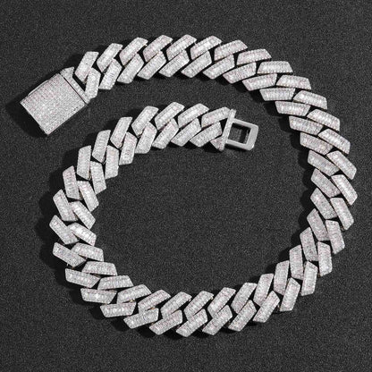 Hip Hop Cuban Link Cubic Zirconia Necklace for Men