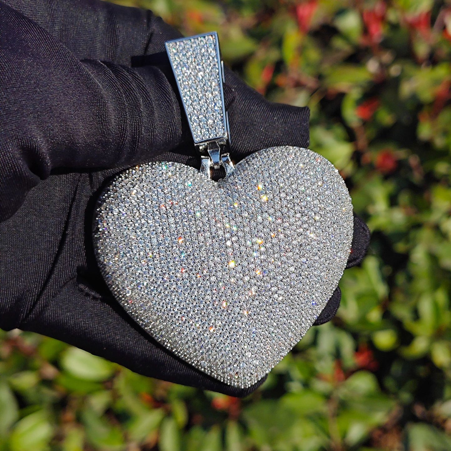 Iced Out Heart Pendant Necklace