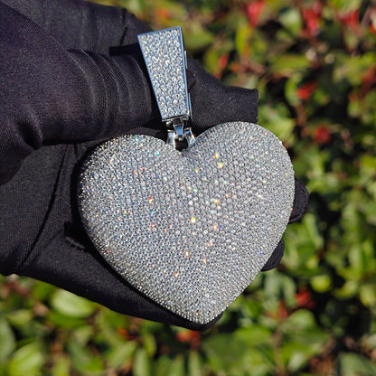 Iced Out Heart Pendant Necklace