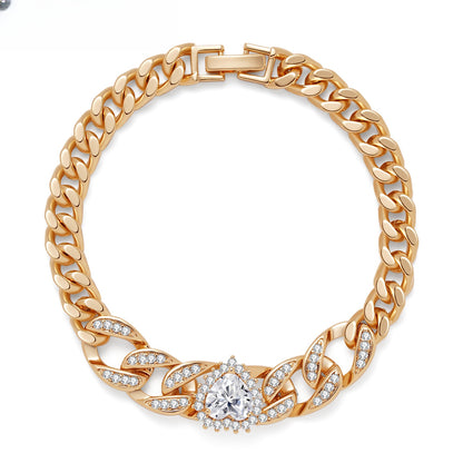 Minimalist Heart Cuban Link Bracelet for Women Elegant Statement Jewelry
