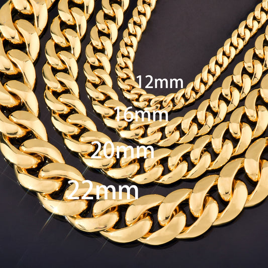 Iced Out Cuban Link Chain Necklace Unisex Hip Hop Statement Jewelry