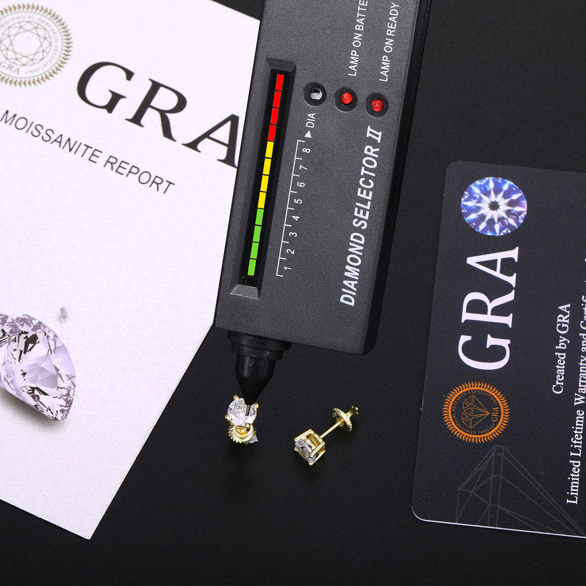925 Silver Gold Plated Round Cubic Zirconia Stud Earrings for Women and Men product image
