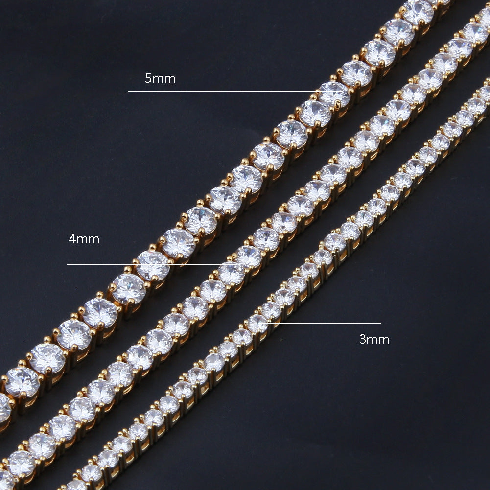 Iced Out Cuban Link Chain Necklace & Bracelet with Cubic Zirconia – Unisex Hip Hop Statement Jewelry in Gold, White Gold & Rose Gold