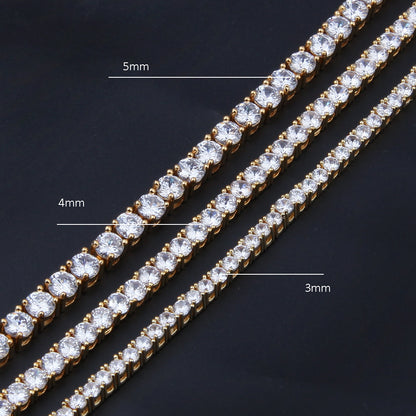 Iced Out Cuban Link Chain Necklace & Bracelet with Cubic Zirconia – Unisex Hip Hop Statement Jewelry in Gold, White Gold & Rose Gold