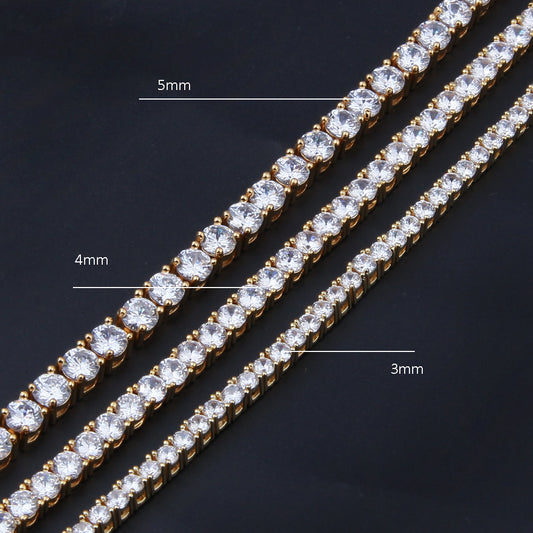 Iced Out Cuban Link Chain Necklace & Bracelet with Cubic Zirconia – Unisex Hip Hop Statement Jewelry in Gold, White Gold & Rose Gold