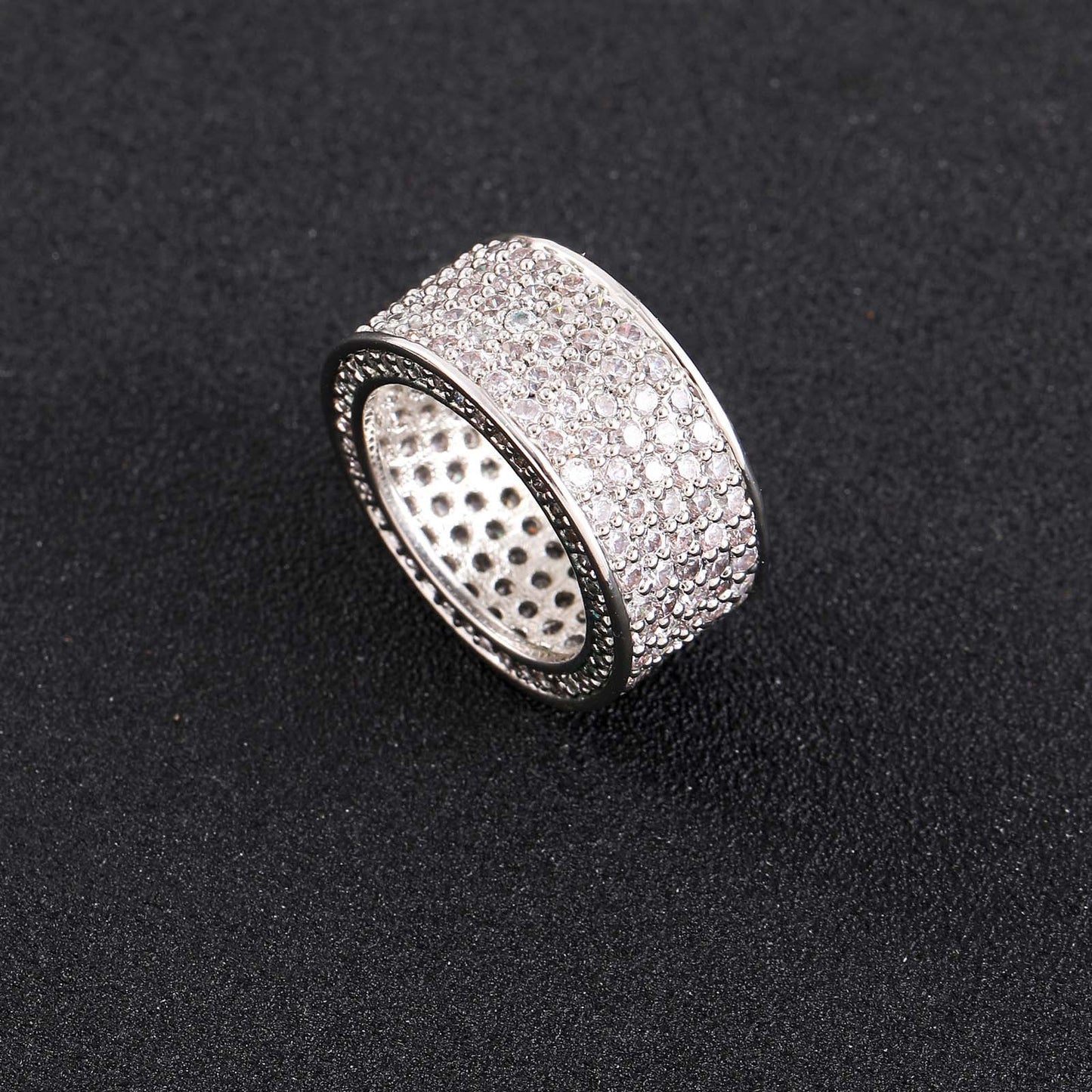 Hip Hop Minimalist Fashion Cubic Zirconia Ring for Men