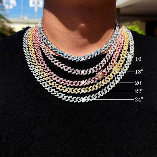 9 mm Colored CZ Cuban Hip Hop Necklace with Copper Base - CHA001 alternate product image