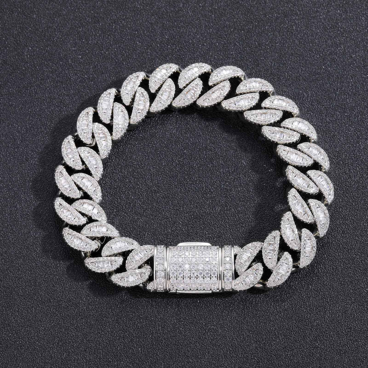 Hip Hop Light Luxury Cuban Link Cubic Zirconia Bracelet for Men product image