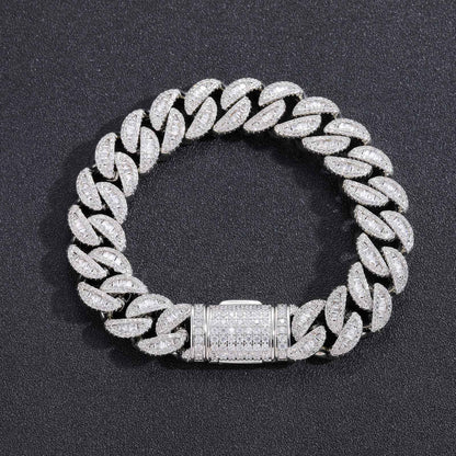 Hip Hop Light Luxury Cuban Link Cubic Zirconia Bracelet for Men