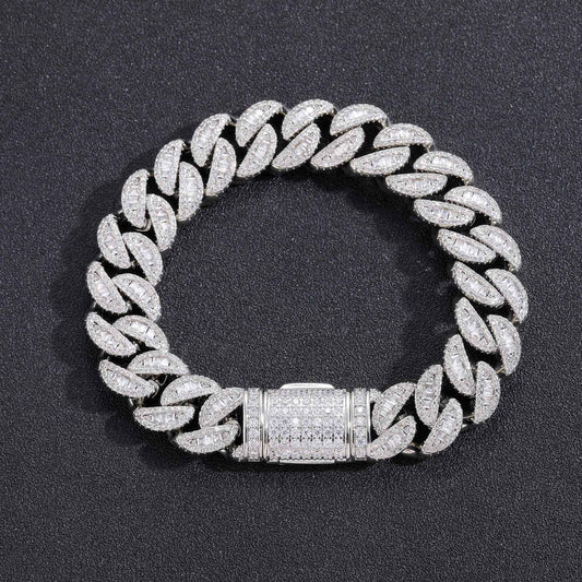 Hip Hop Light Luxury Cuban Link Cubic Zirconia Bracelet for Men