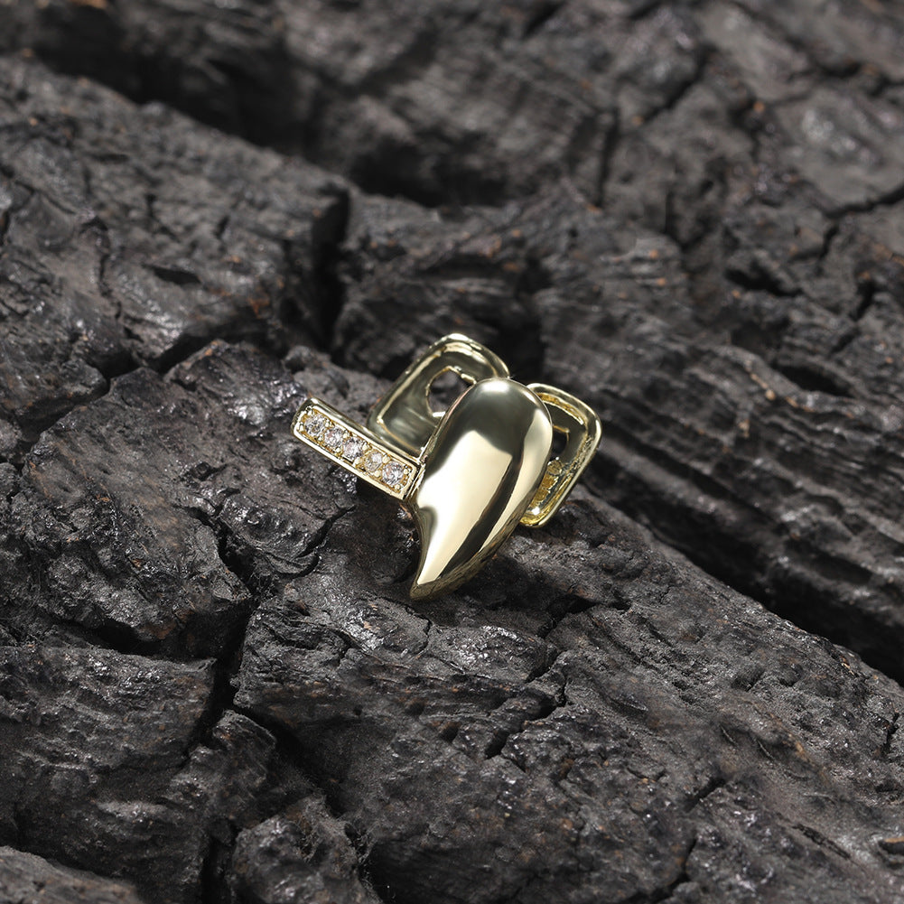 Trendy Heart Ring for Women – Gold or Silver Color Copper Statement Ring with Crystal Accent