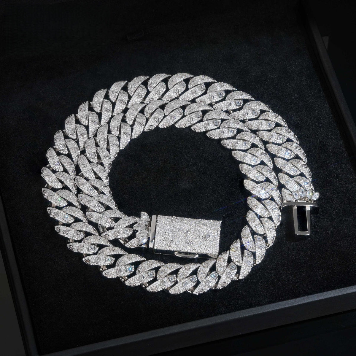 18mm Iced Out Cuban Link Chain Necklace and Bracelet, Unisex Zirconia Hip Hop Jewelry product image