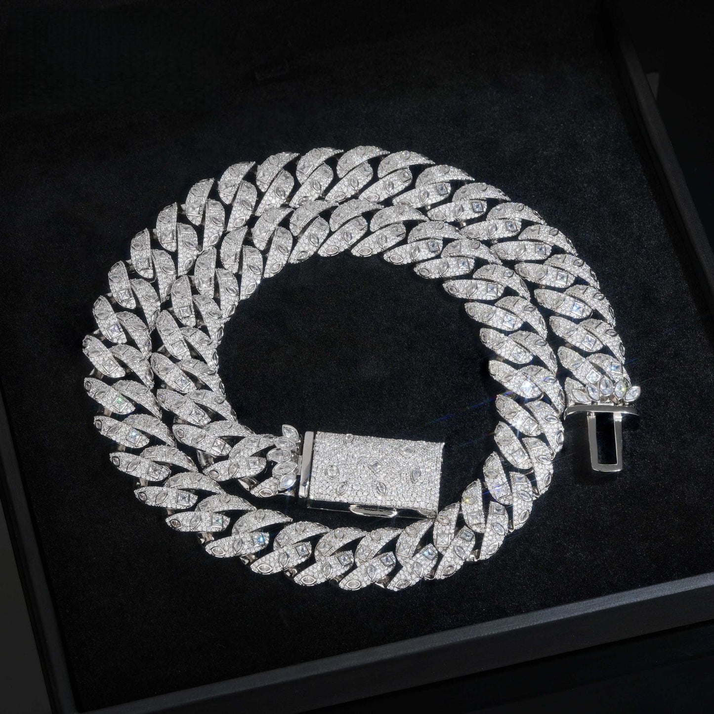 18mm Iced Out Cuban Link Chain Necklace and Bracelet, Unisex Zirconia Hip Hop Jewelry product image