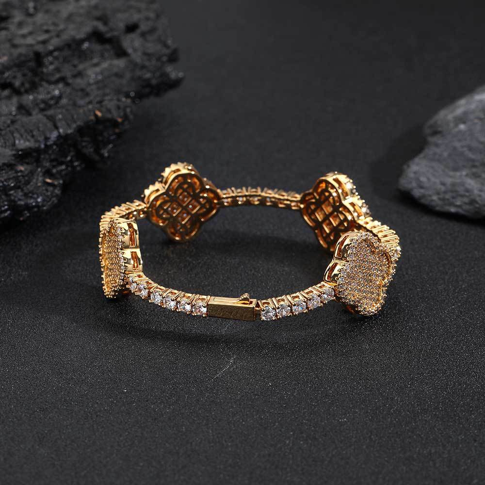 Clover CZ Tennis Copper Bracelet in Selectable Colors and Sizes - CHA281 product image