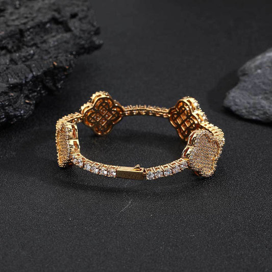 Clover CZ Tennis Copper Bracelet in Selectable Colors and Sizes - CHA281 alternate product image
