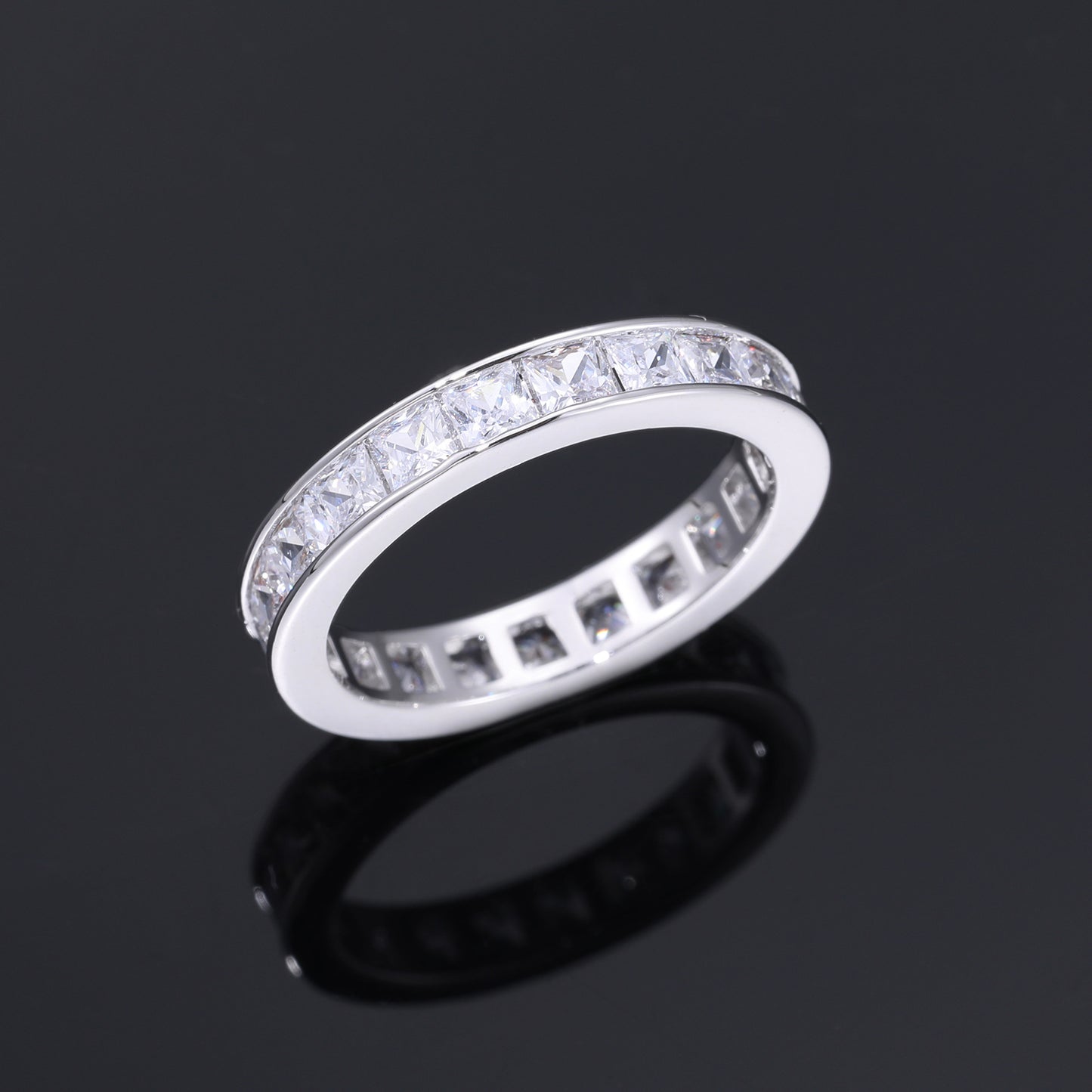 Iced Zircon Band Ring for Men and Women - Geometric Hip Hop Style Finger Ring, Sizes 7-10 product image