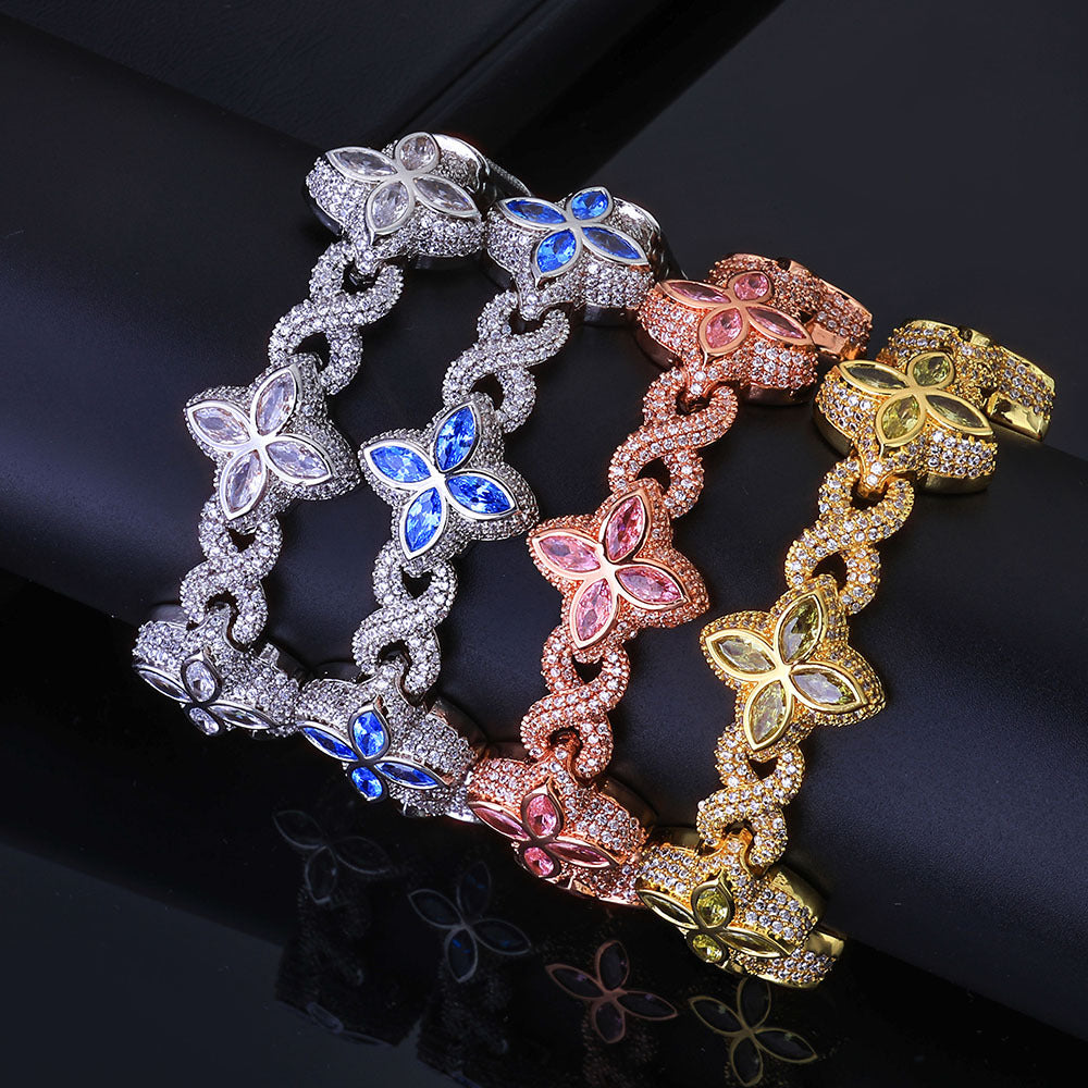 Clover and Infinity CZ Link Copper Bracelet - CHA295 product image