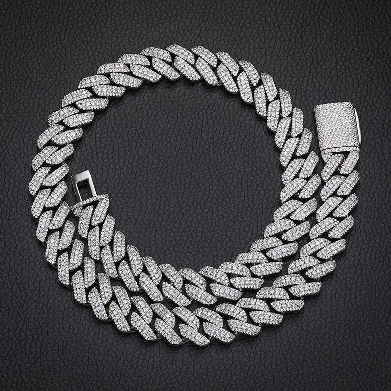 Iced Out 15mm Triple Row Cuban Link Chain Necklace for Men & Women product image