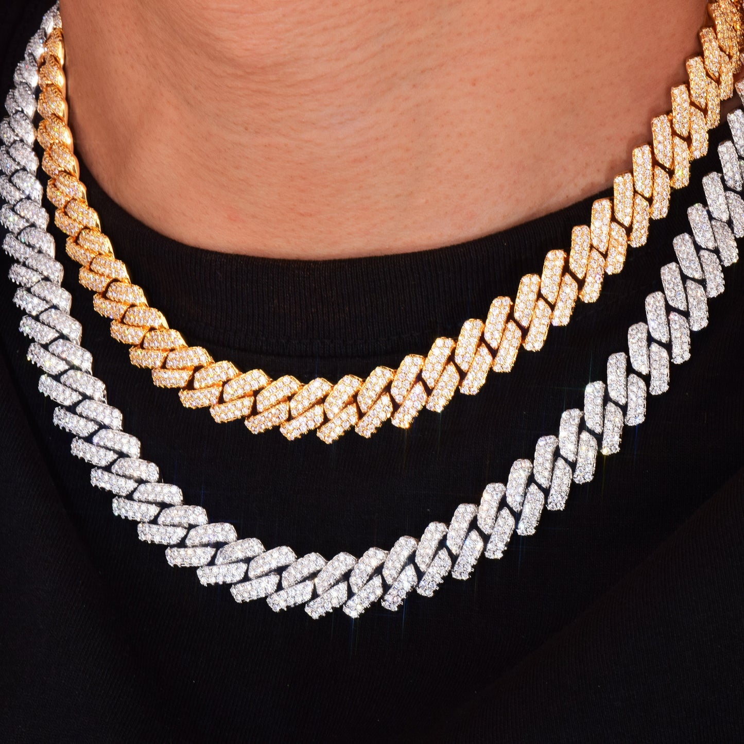 Iced Out Cuban Link Chain Necklace for Men Unisex Hip Hop