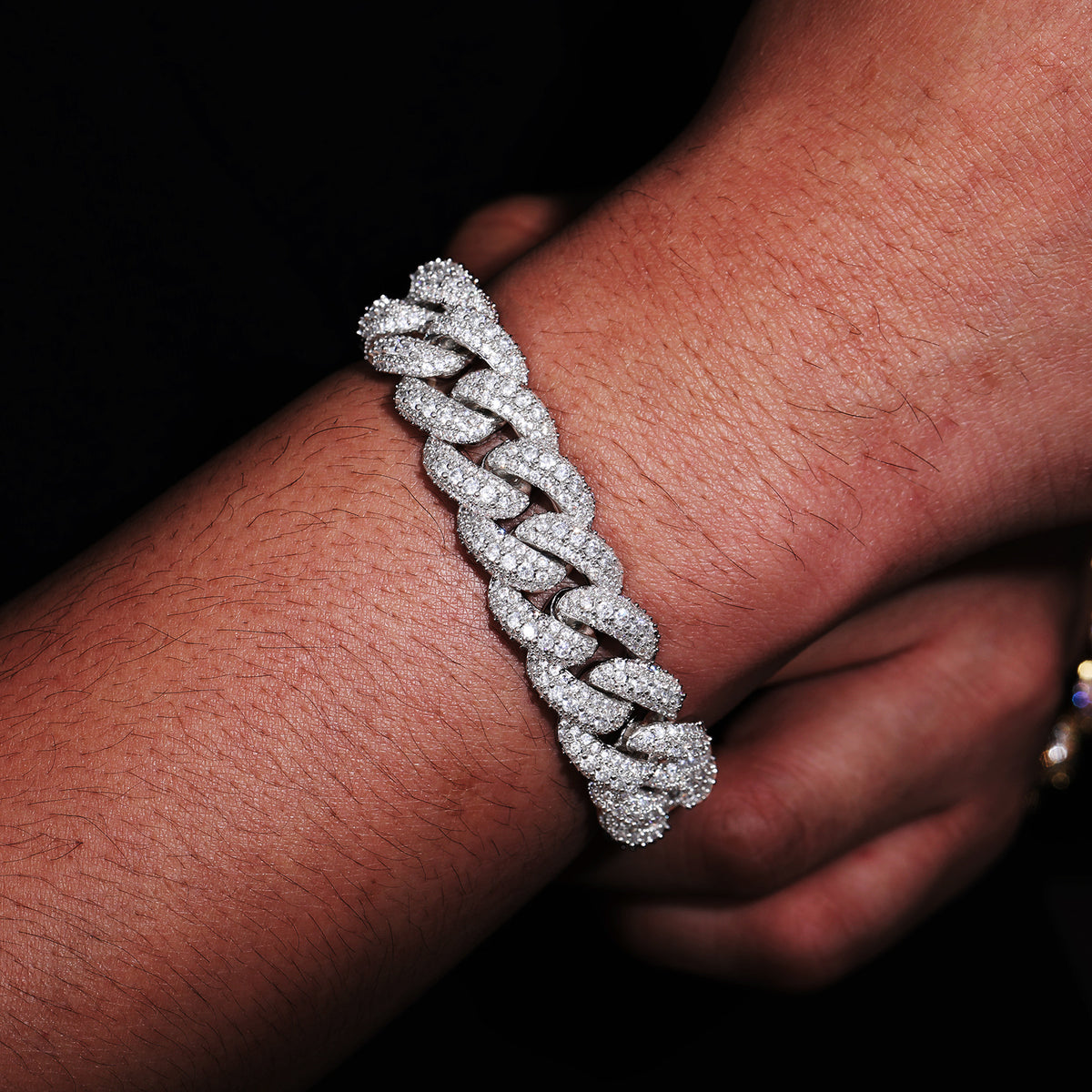 Cubic Zirconia Cuban Link Bracelet, Iced Hip Hop Bracelet for Men and Women product image