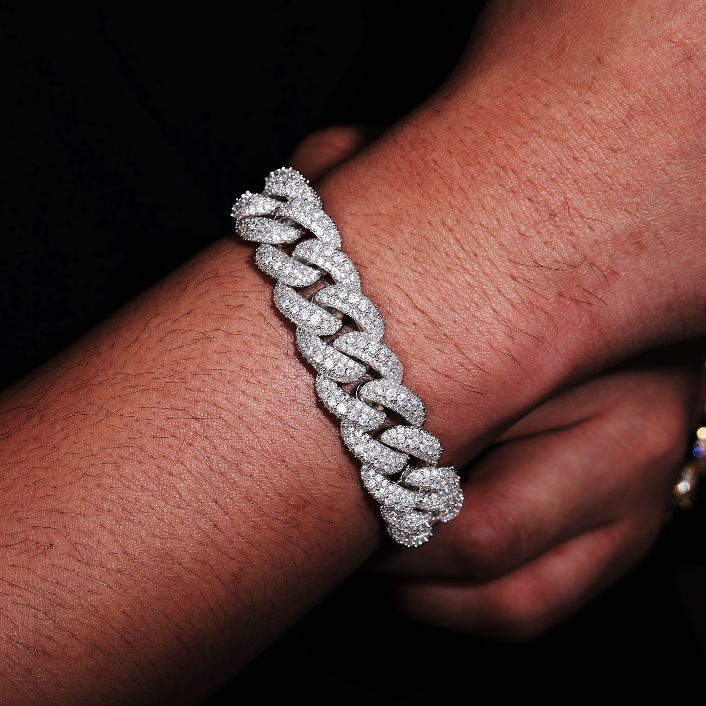 Cubic Zirconia Cuban Link Bracelet, Iced Hip Hop Bracelet for Men and Women product image