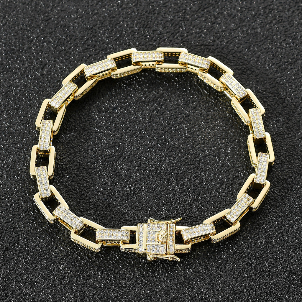 Hip Hop Fashion Cubic Zirconia Bracelet for Men and Women
