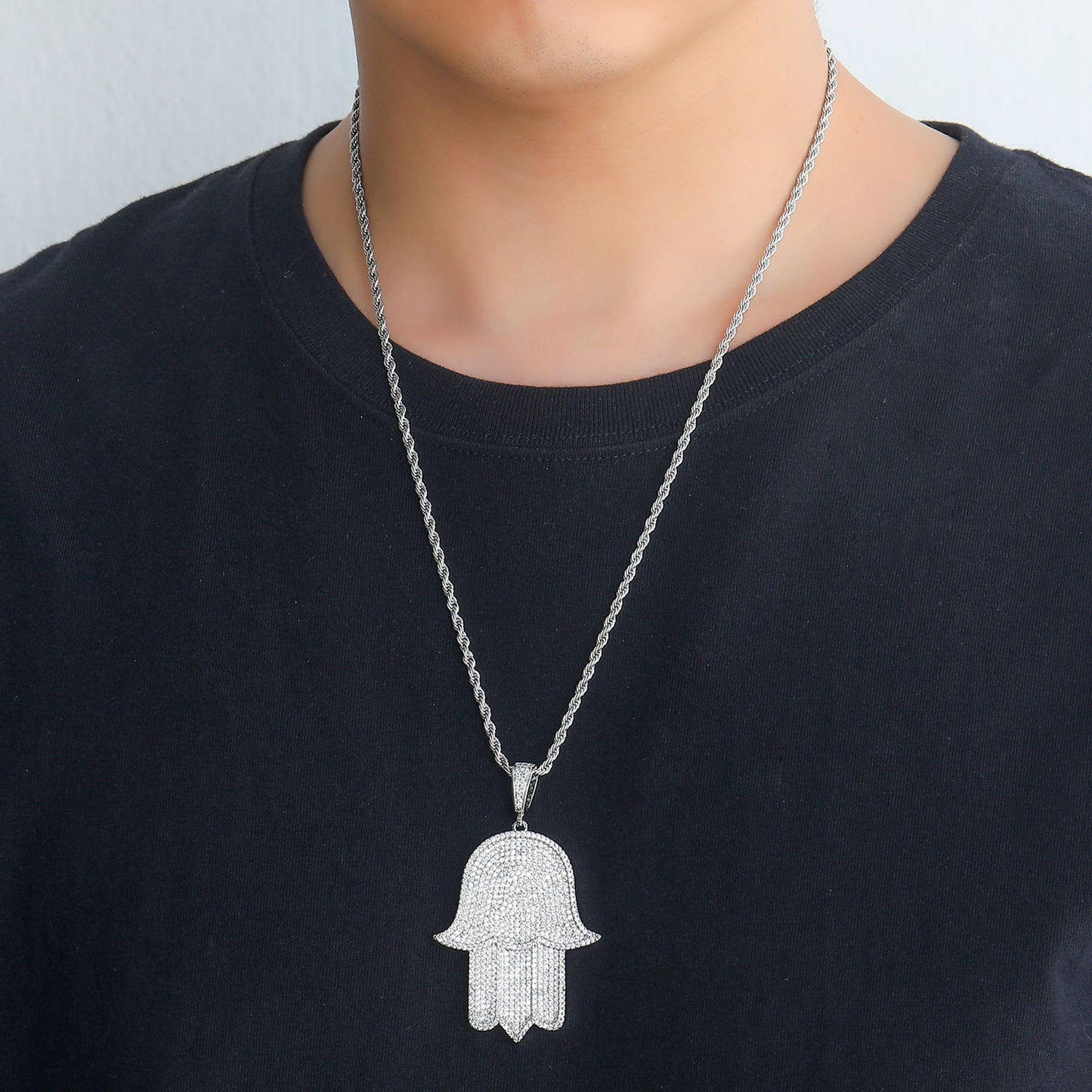 Hip Hop Fashion Cubic Zirconia Pendant Necklace for Men and Women