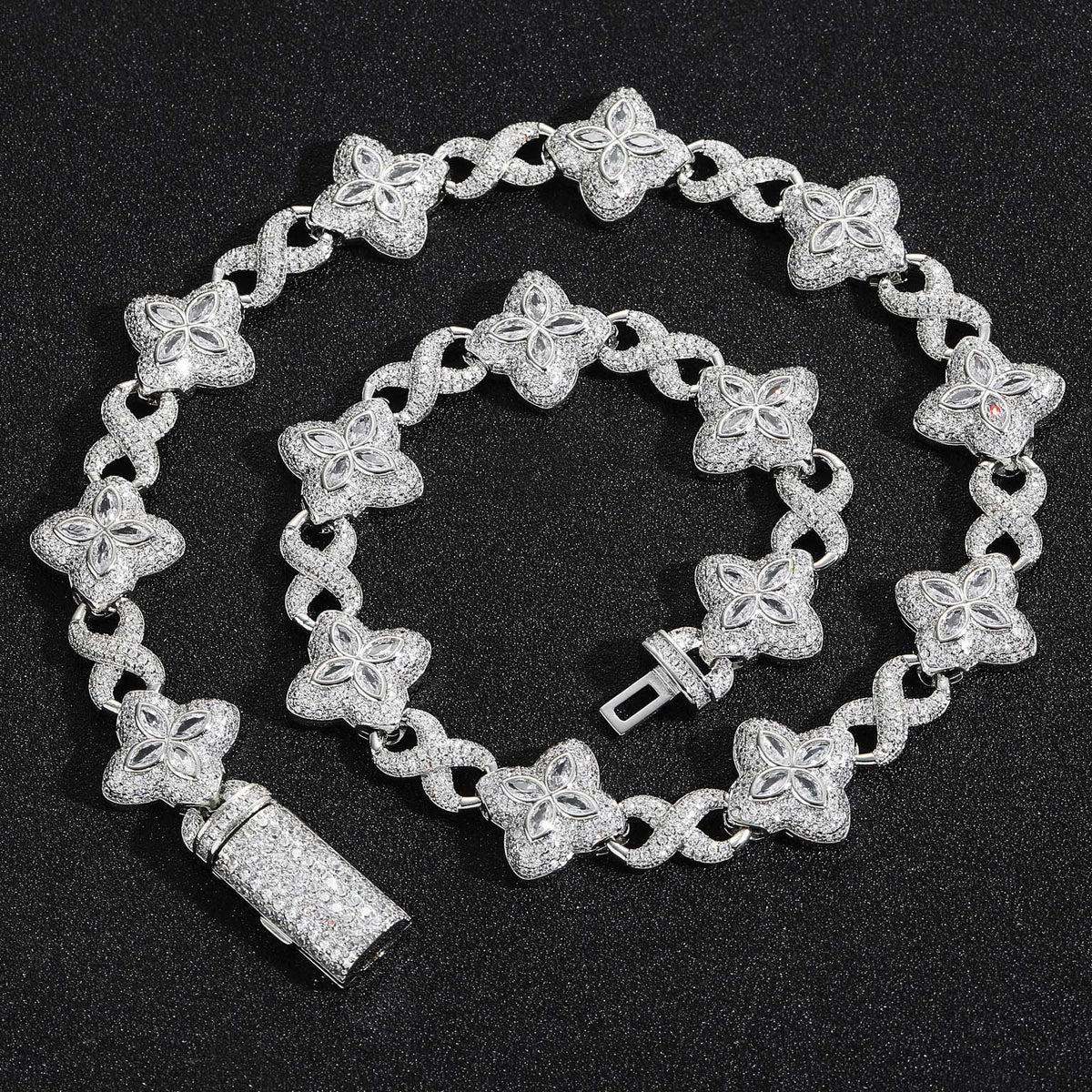 Hip Hop Diamond Shape Cuban Link Cubic Zirconia Necklace for Men product image