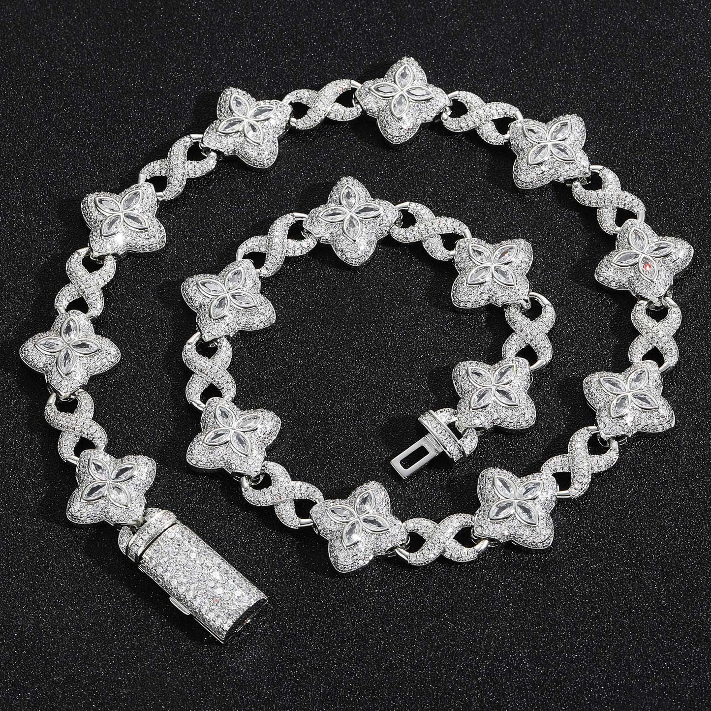Hip Hop Diamond Shape Cuban Link Cubic Zirconia Necklace for Men