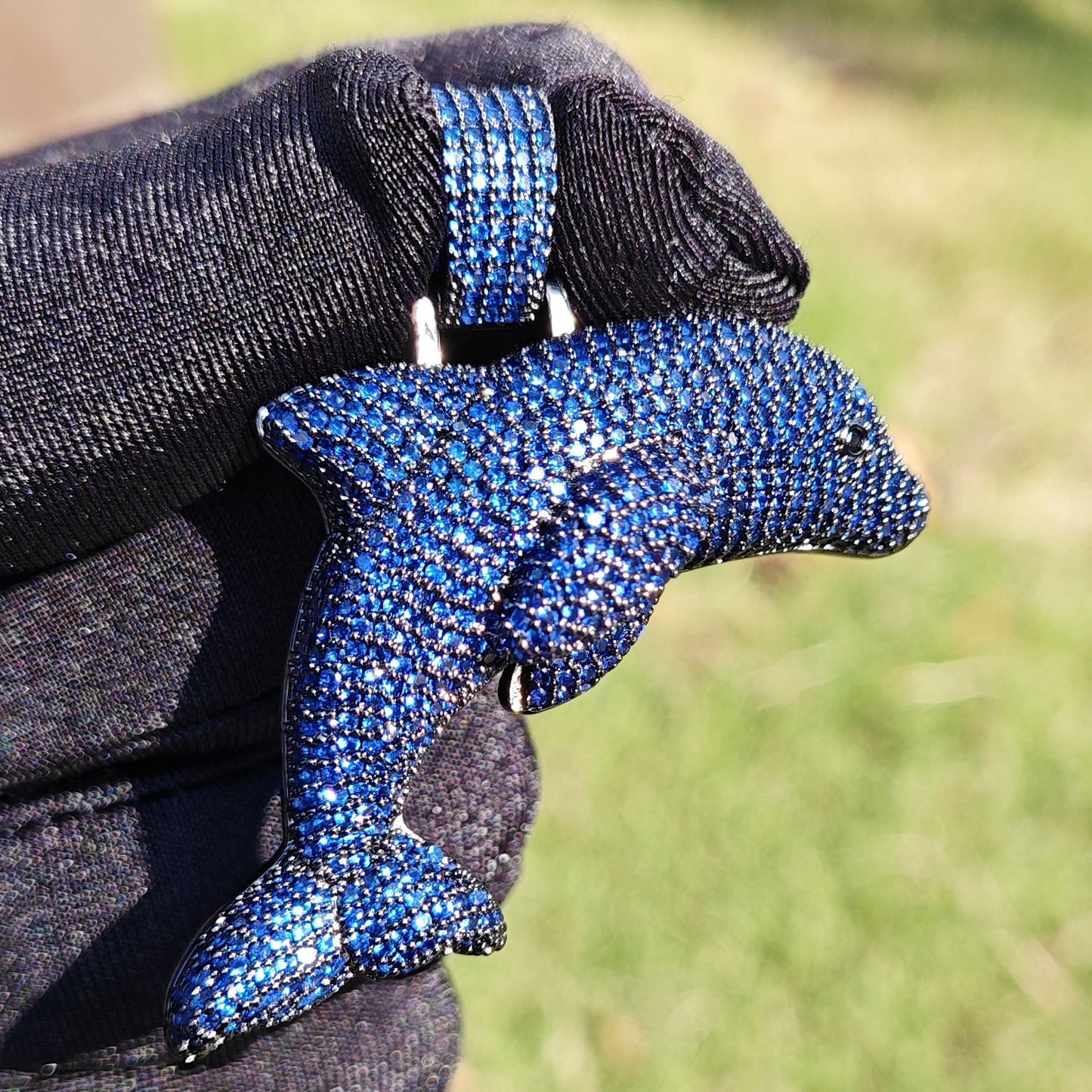 Iced Out Dolphin Pendant Necklace
