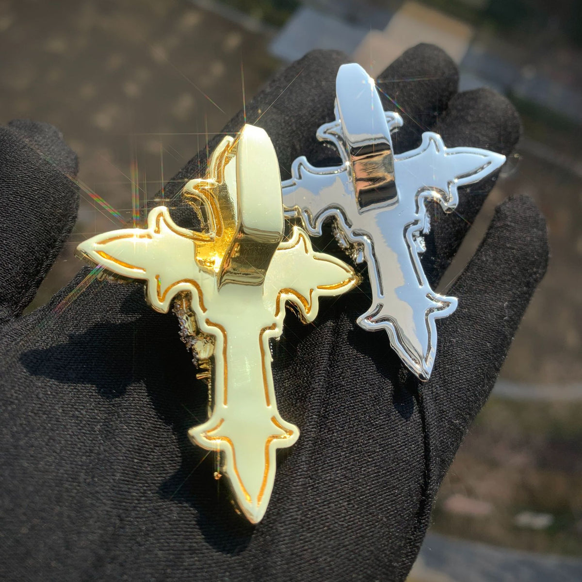 Iced Skull Cross Necklace for Men product image