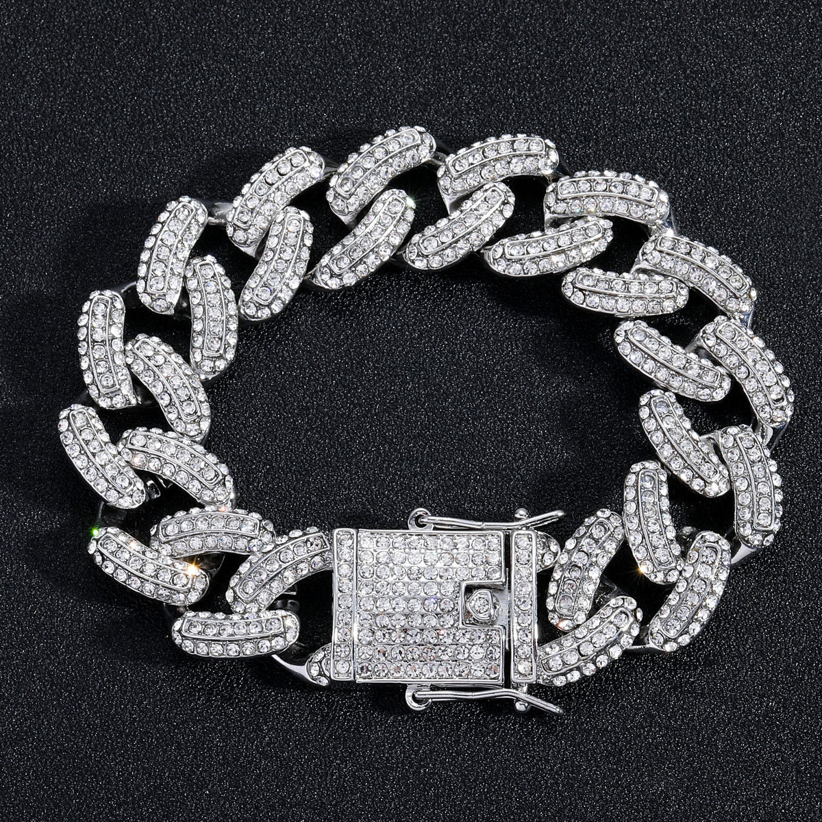 Hip Hop Cuban Link Alloy Bracelet for Men product image