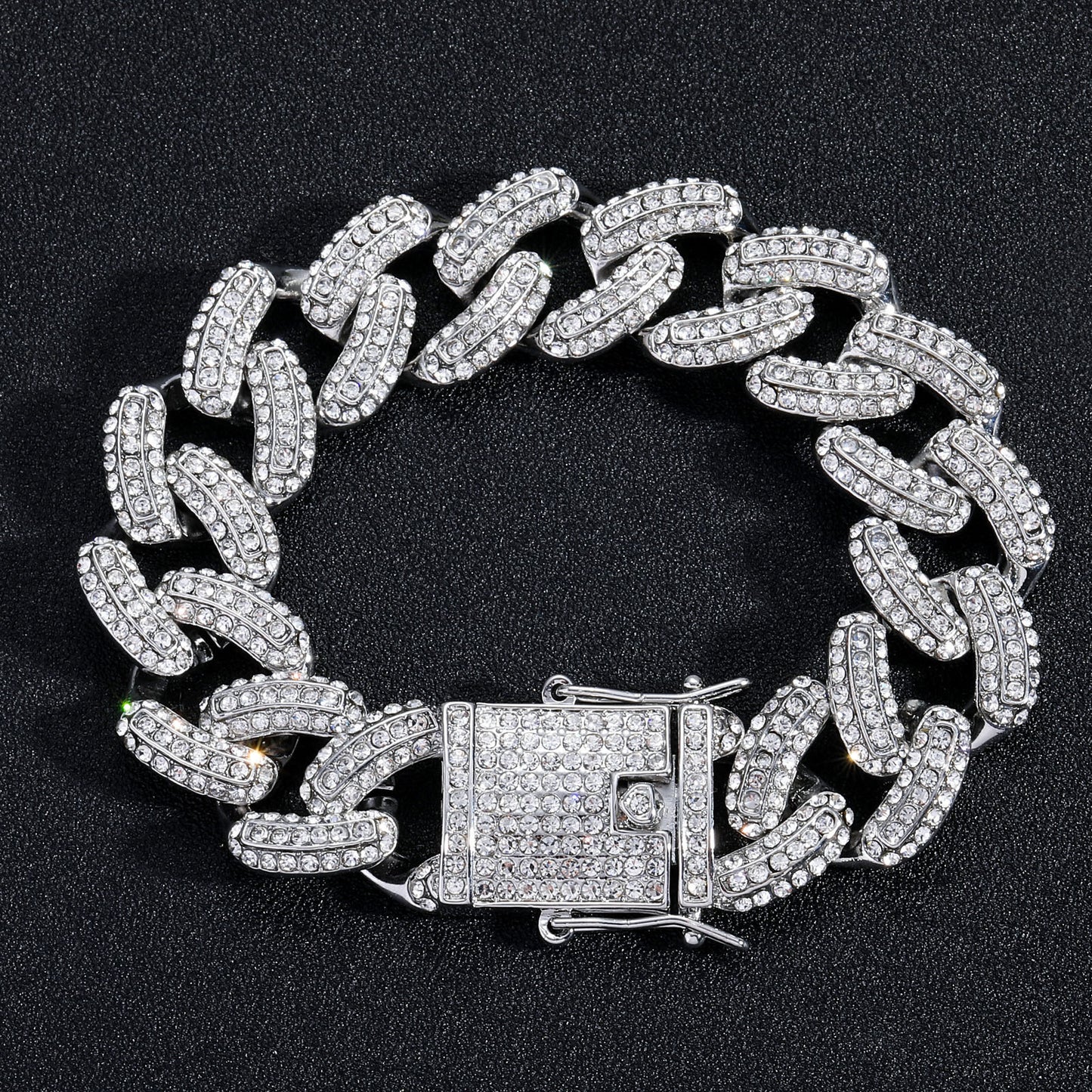 Hip Hop Cuban Link Alloy Bracelet for Men