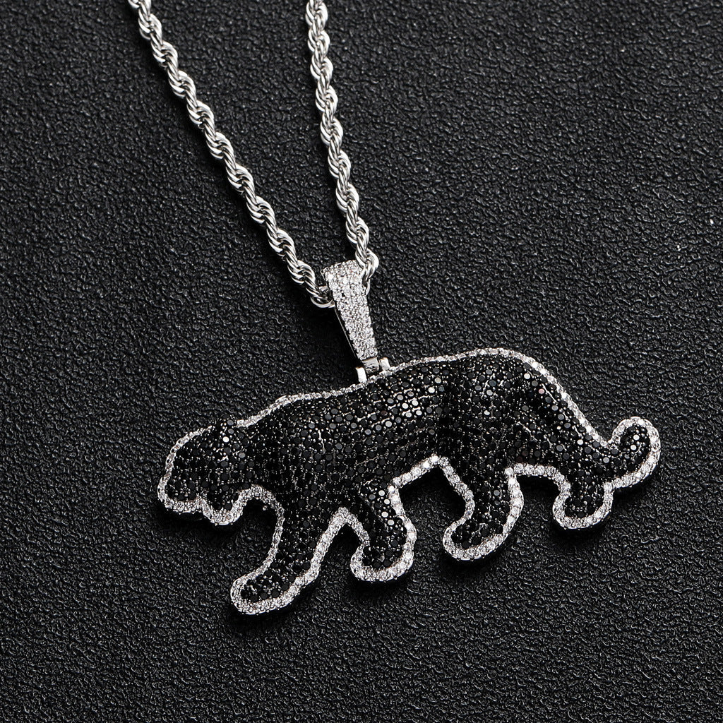 Hip Hop Panther Cubic Zirconia Pendant Necklace for Men and Women
