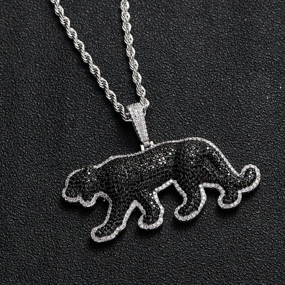 Hip Hop Panther Cubic Zirconia Pendant Necklace for Men and Women