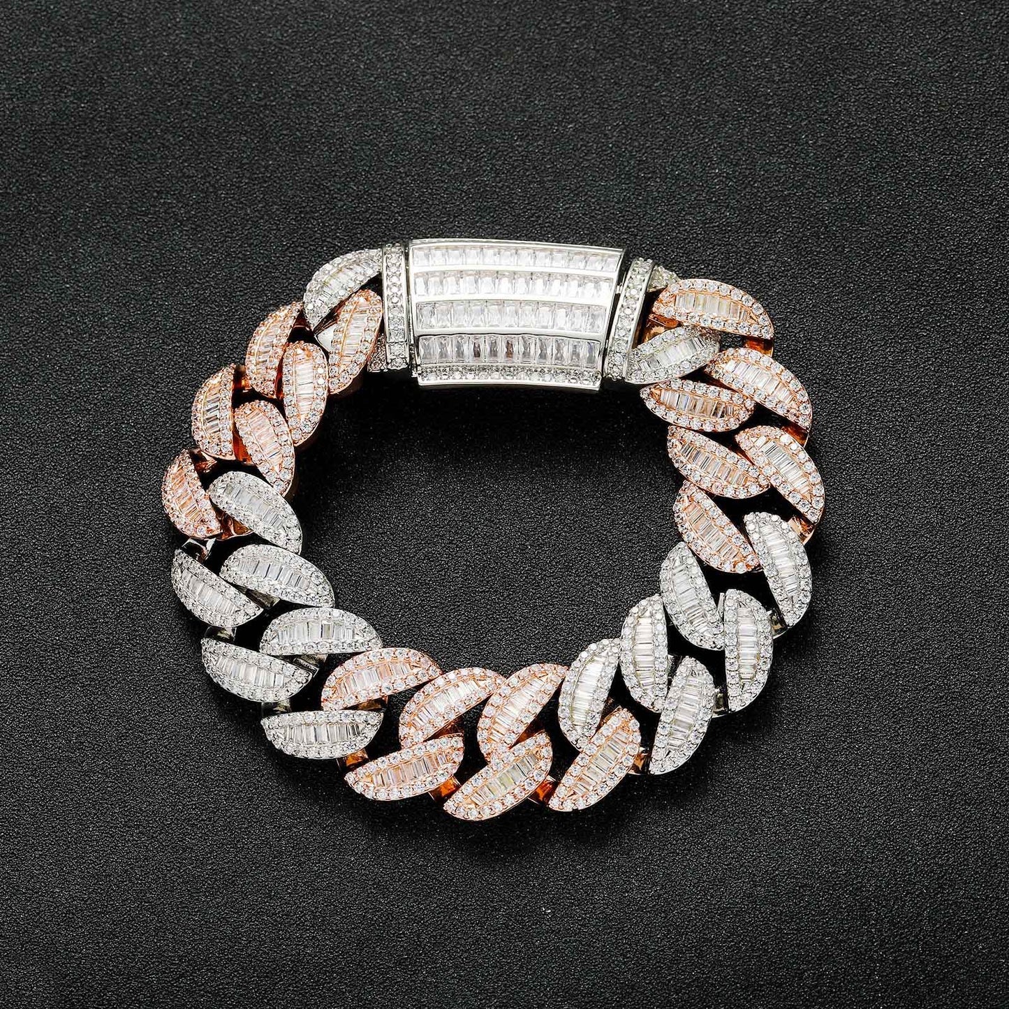 Hip Hop Cuban Link Cubic Zirconia Bracelet for Men