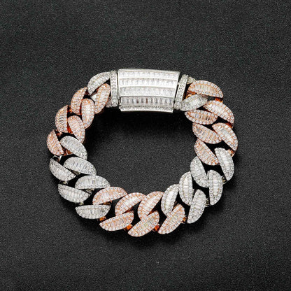 Hip Hop Cuban Link Cubic Zirconia Bracelet for Men