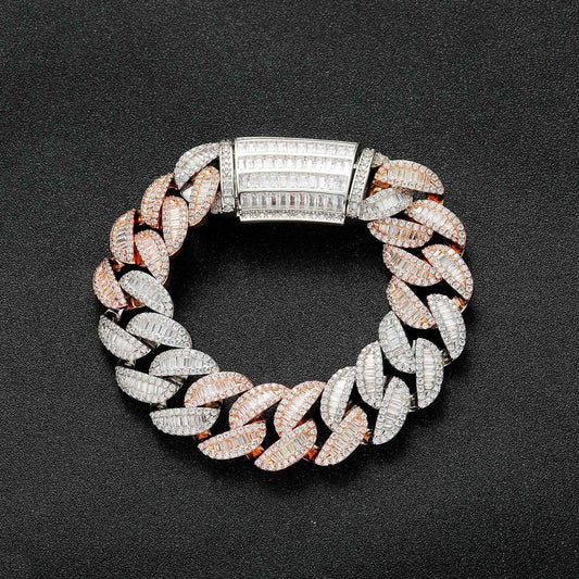 Hip Hop Cuban Link Cubic Zirconia Bracelet for Men