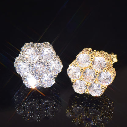 Floral Cluster Stud Earrings for Women