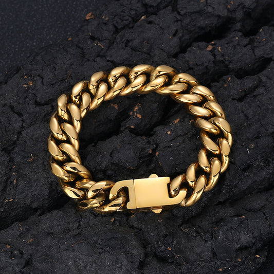 6-18 mm Rounded Polished Cuban Stainless steel Bracelet - CHA010 alternate product image