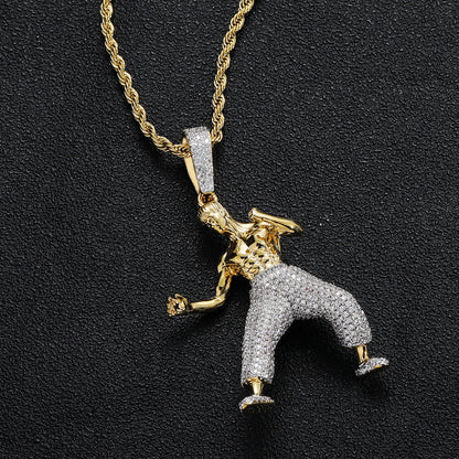 Hip Hop Dragon Cubic Zirconia Pendant Necklace for Men and Women