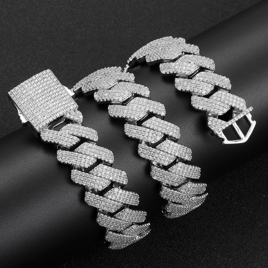 Hip Hop Cuban Link Cubic Zirconia Necklace for Men