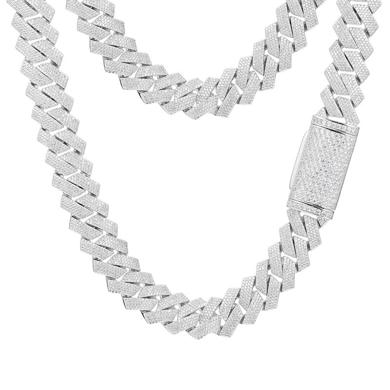 10MM Iced Out Cuban Link Chain Necklace for Men & Women – Geometric Zircon Hip Hop Statement Jewelry product image