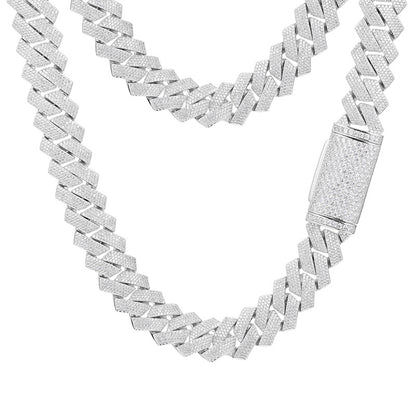 10MM Iced Out Cuban Link Chain Necklace for Men & Women – Geometric Zircon Hip Hop Statement Jewelry