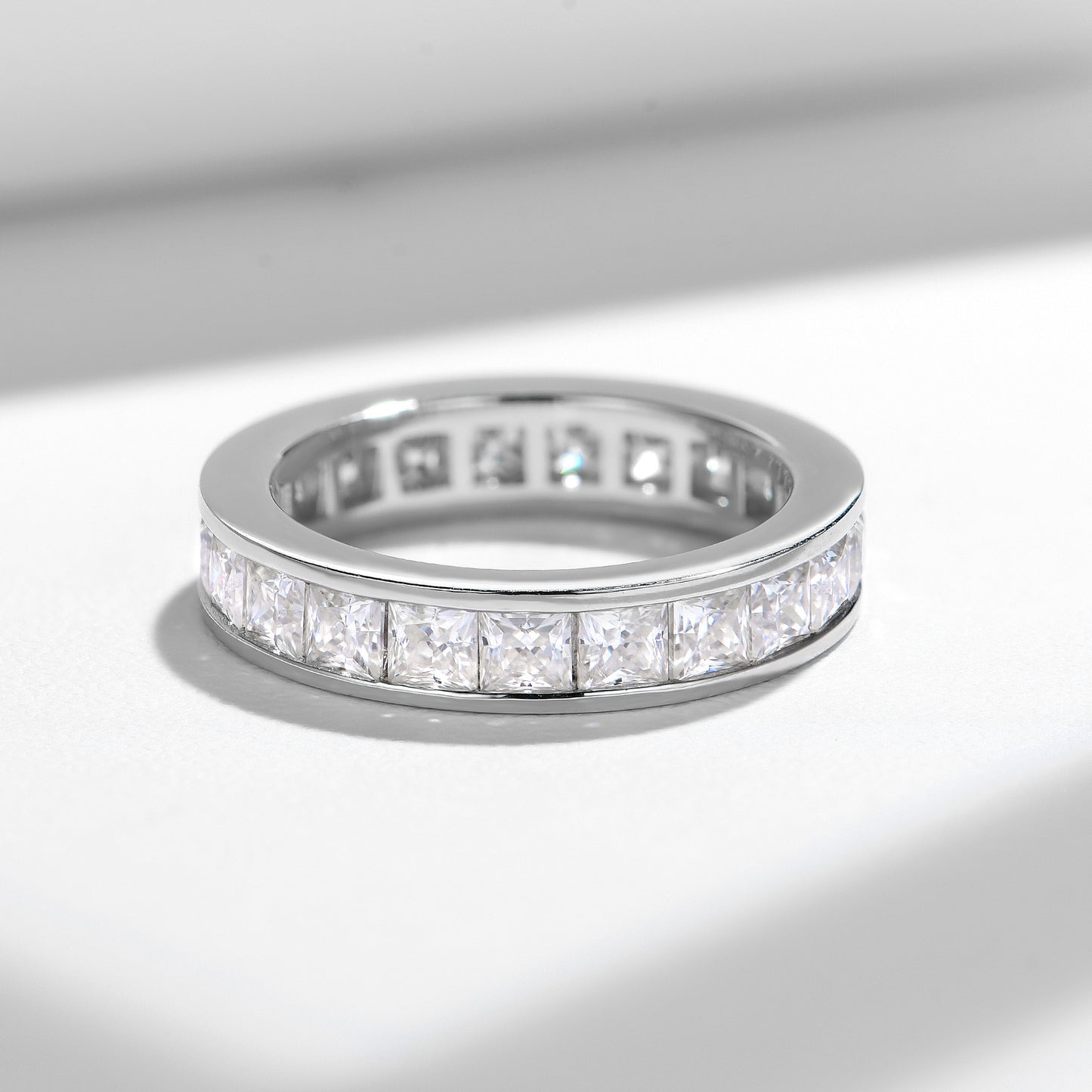 Princess Cut Moissanite Ring, S925 18K Gold-Plated Unisex Wedding Promise Ring product image