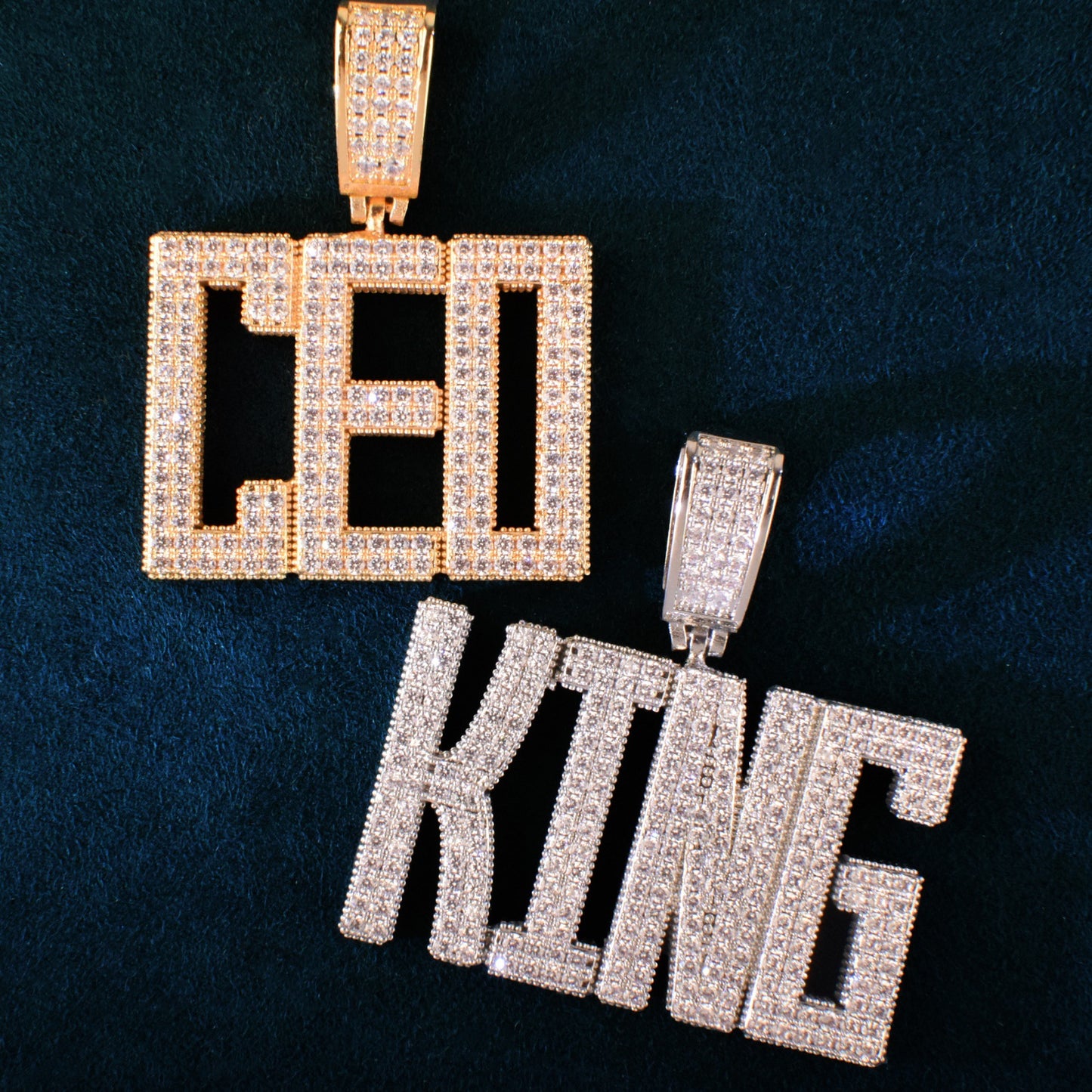 Custom Iced Letter Pendant Necklace