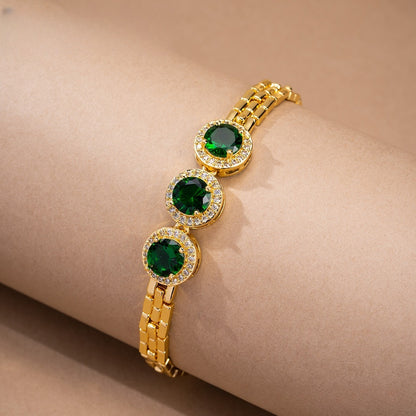 Round Halo Tennis Bracelet for Women